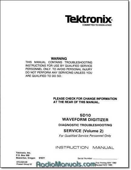 Tektronix 5D10 Service Manual Vol 2 Tektronix 5D10 Service Manual Vol 2